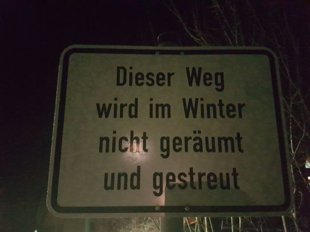 Dieser Weg wird im Winter nicht geräumt