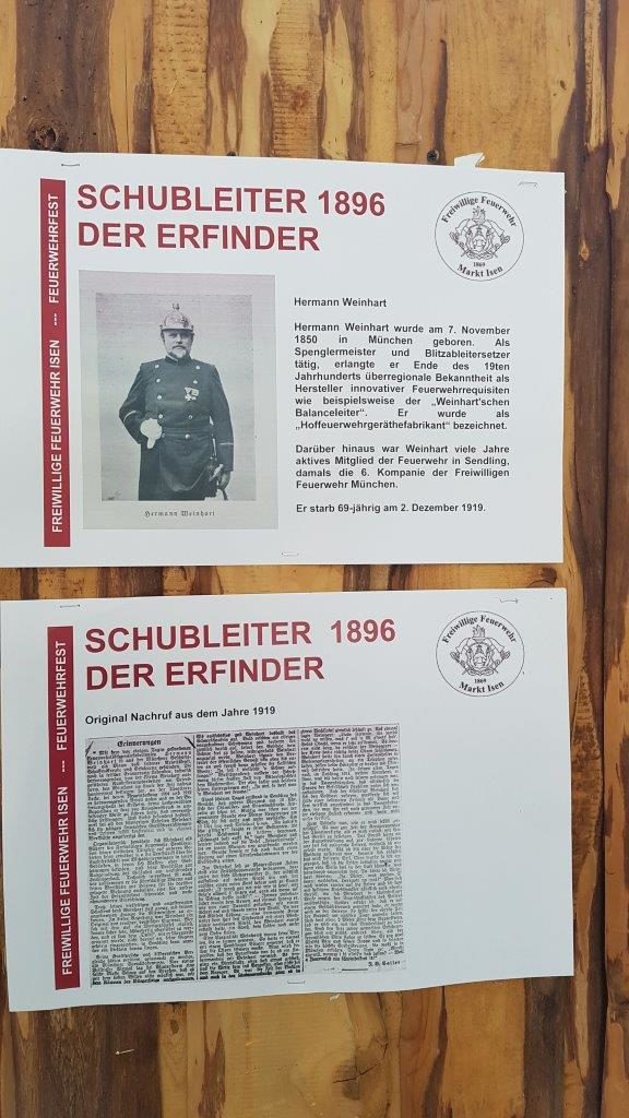 Erfinder Hermann Weinhart der damaligen Schubleiter der Feuerwehr Isen